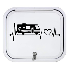 RV Motorhome Heartbeat Lifeline Black Vinyl Decal Sticker BGK1153
