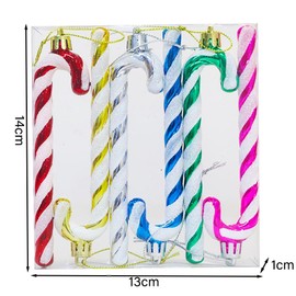 6 Pieces 13cm Glitter Candy Cane Christmas Tree Decorations Candy Cane Ornaments Glitter Twisted Plastic Candy Cane Christmas Tree Hanging Ornaments Colorful