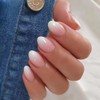 Uñas postizas Ombre cortas ovaladas, 32 piezas, 16 tamaños, uñas