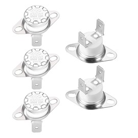 sourcing map 5pcs Bimetal Thermostat Temperature Switch 130°C 10A Normal Close NC