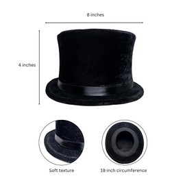 EverJoy Party Black Collapsible Folding Top Hat – Magicians, Dancers, and Theater Performances, Perfect for Adults.