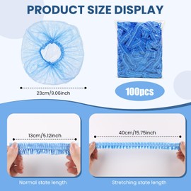100 Pcs Disposable Shower Caps, Waterproof Shower Cap Essential For Home, Hotel, Travel, Blue