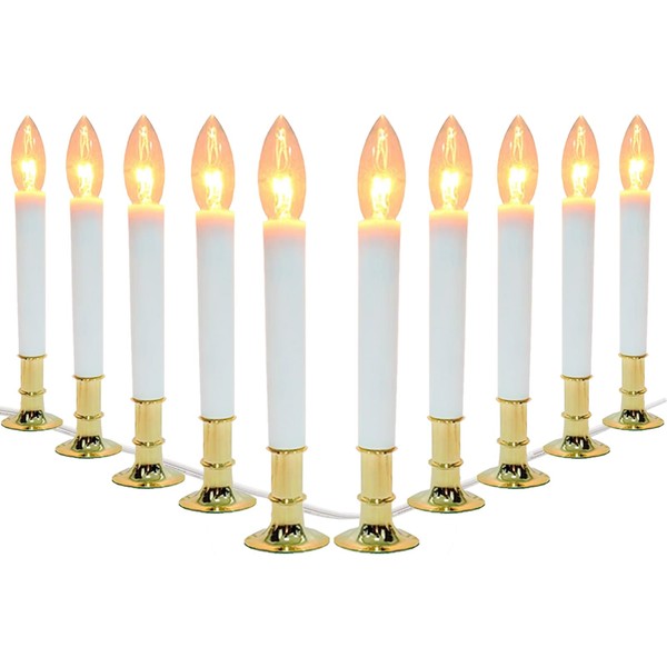 brianvikey Electric Window Candle Lamp with Gold Plated Base, Dusk