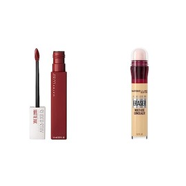 Maybelline Labial Liquido Matte Larga Duracion Superstay, Matte Ink 50 Voyager, Corrector de Maquillaje Instant Age Rewind, Neutralizer, 6 ml         