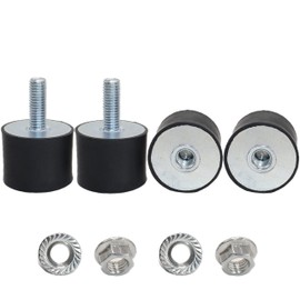 M10 Rubber Studs Shock Absorber Anti-Vibration Isolator Mounts 4 Pack, Rubber Cylindrical Vibration Isolation Mount for Air Compressors Garage Pump Car Motor Diesel Engines, with 8PCS Non-Slip Nuts