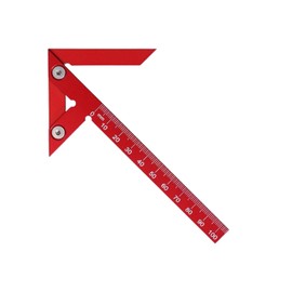 Centre Finder, Line Ruler Made of Aluminium Alloy, Centring Ruler, Centring Angle for Round Material, Centerline Measuring Tool, 45° 90° Measuring and Scribing Tool for Woodworking (Red)