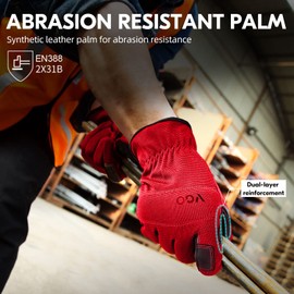 Vgo... Work Gloves Touchscreen Utility, Safety Working Gloves Men for Building Warehouse Delivery, 1 pair