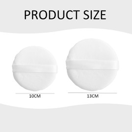 2 Pieces White Powder Puff, Soft Plush Powder Puff, Round Loose Powder Puff, Facial Powder Puff, Reusable Powder Puff, Makeup Supplies