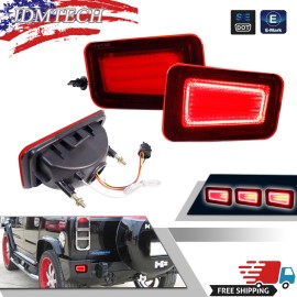 JDMTECH New Red LED Rear Bumper Tail Brake Signal Light For 2005-2009 H2 Hummer 15100038