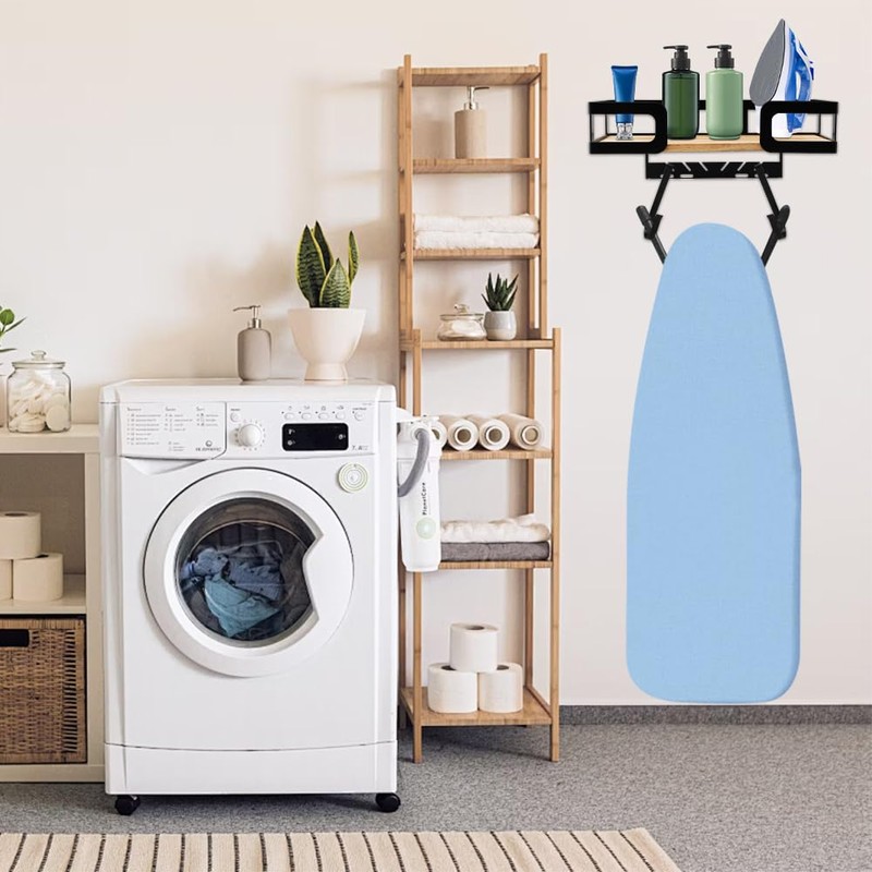 Ironing Board Holder Wall Mount, Metal Ironing Board Hanger with