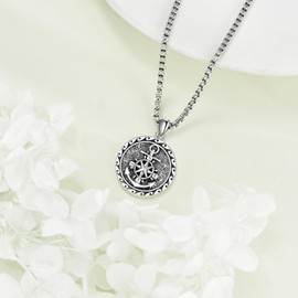 VENACOLY Anchor Compass Necklace 925 Sterling Silver Compass Pendant Sailor Nautical Anchor Chain Jewellery Gifts for Men Women Dijes de Plata 925 Para Hombres, Sterling Silver, No Gemstone