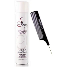 Shuga Aerosol Leave-In Conditioner, The Only Non-Silicone Aerosol Hair Spray Conditioner (w/Steel Pin Tail Comb) Sugar Hairspray (8 oz / 235 ml)