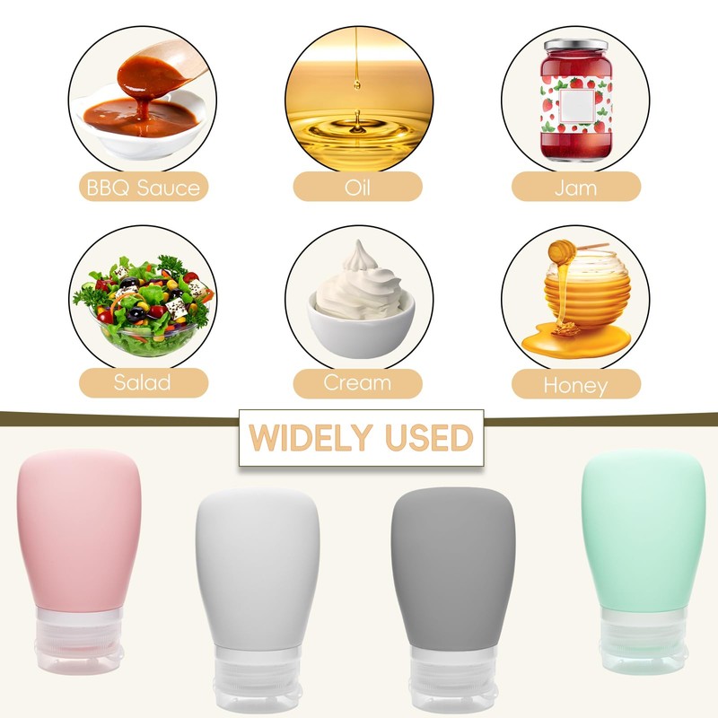 4Pcs Squeeze Salad Dressing Bottles, XJMWXHFC Mini Sauce Condiment Bottles,