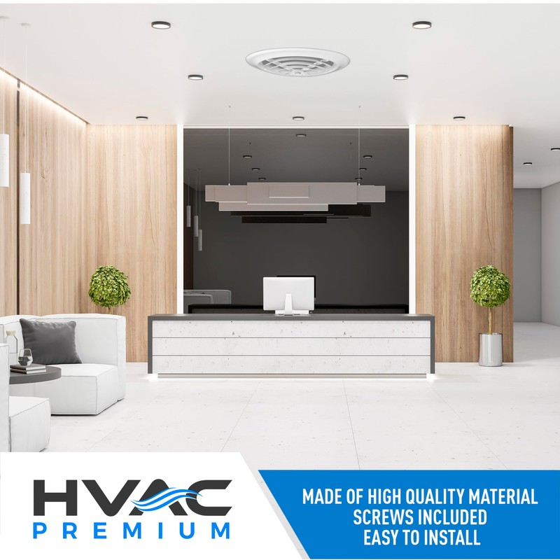 HVAC Premium 12'' Round Ceiling Diffuser - Easy Air Flow
