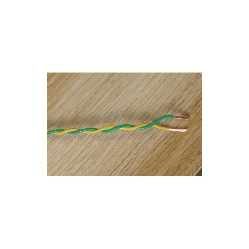 Green & Yellow Twisted Pair Wire 20 AWG / 0.5mm²