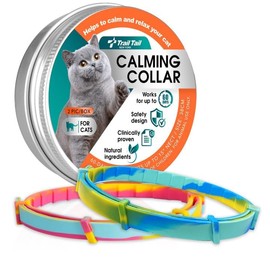 Calming Collar for Cats, Pheromone Collar for Cat Anxiety Relief, 60 Days Adjustable Waterproof TPE, Cat Calming Collars Helps Calm During Loud Noises and Separation (1Aurora+1Rainbow, 2 Pack)