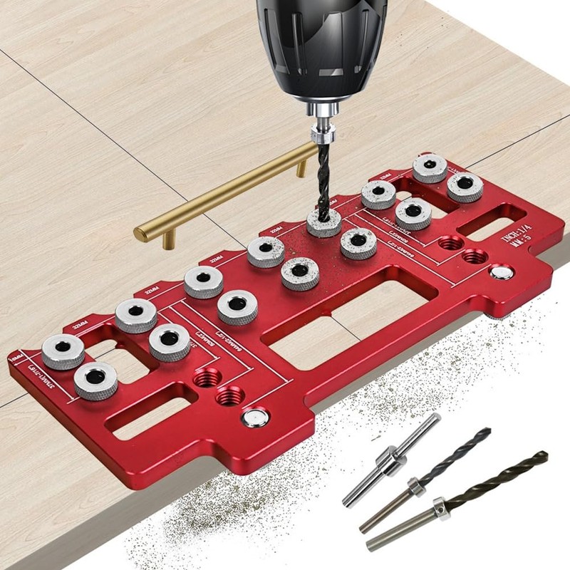 Cabinet Handle Pitch Hardware Jig Kit Woodworking Drawer Door Jig