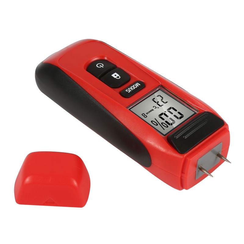 1Pc Practical Digital Wood Moisture Meter Timber Damp Detector W/Two