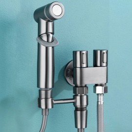 Premium Portable Bidet Sprayer Set with Adjustable Water Pressure for Modern Bathroom Bidet Toilet UseColor: Chrome, Body Material: ABS + Stainless Steel