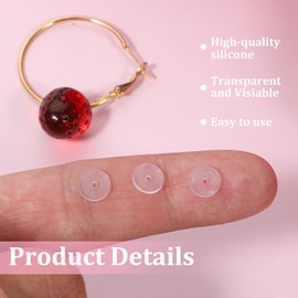100PCS Silicone Earring Backs Stopper for Piercings, Clear Discs Stabilizer Pads Earring Lifters Non Pull Ear Non Pull Piercing Discs 7mm Earlobe Support Patches for Piercing Bump