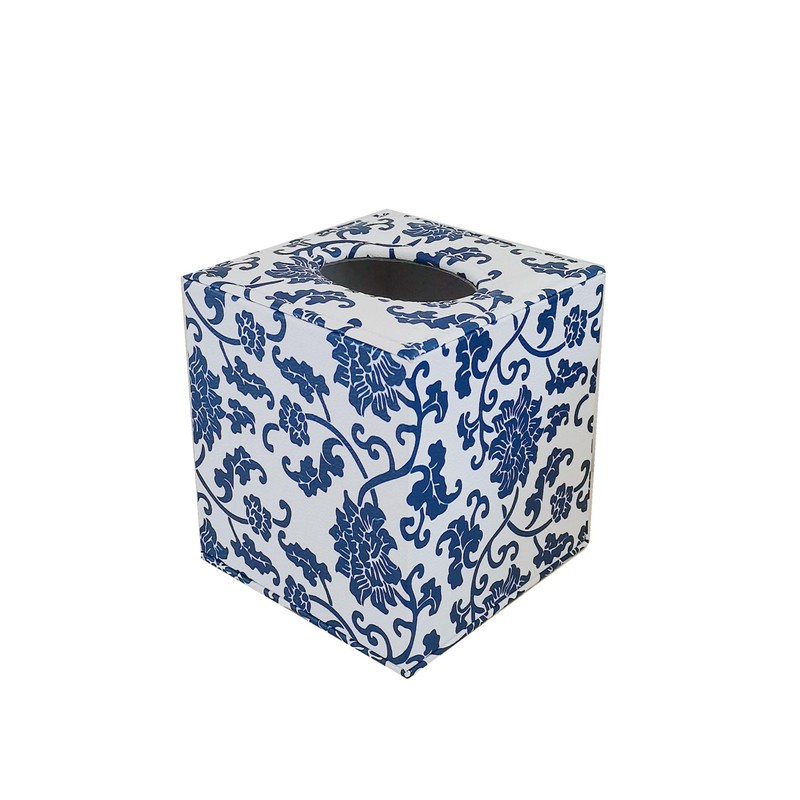 S Forever Home Decor Flower Pattern Faux Leather Tissue Box