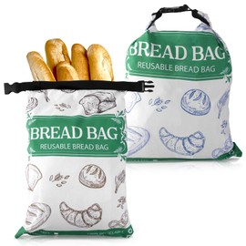 BOXOB 2pcs Bread Bags for Homemade, 17.32x11.61in Reusable Bread Storage Bags with Zipper Washable Food Container for Sourdough Bagels Toast
