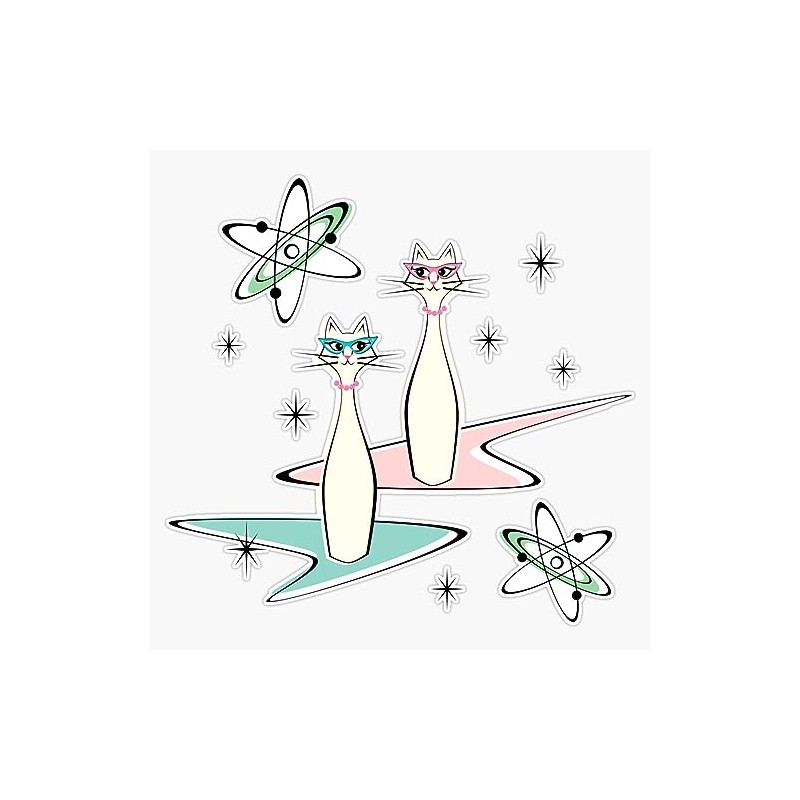 Atomic Cat Field Sticker Bumper Sticker Vinyl Decal 5"