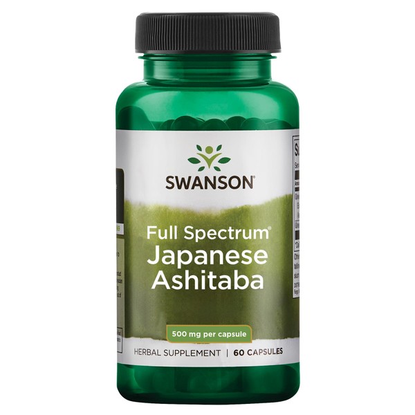 Swanson Japanese Ashitaba - Full Spectrum - Natural Formula for Immune System Support - (60 Capsules, 500mg Each)