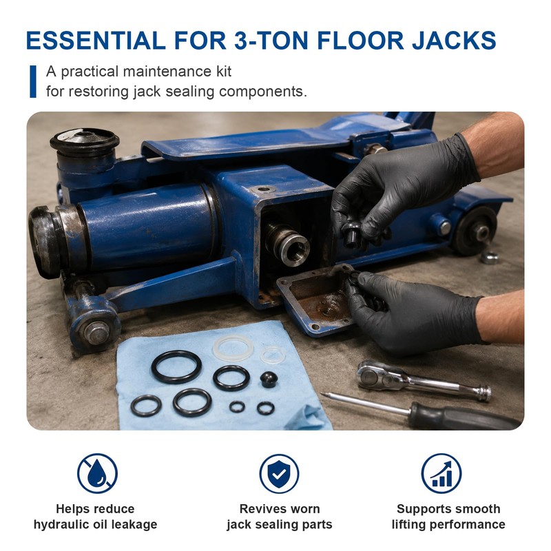 15PCS Floor Jack Repair Sealing Tool Kit, 3 Ton Hydraulic