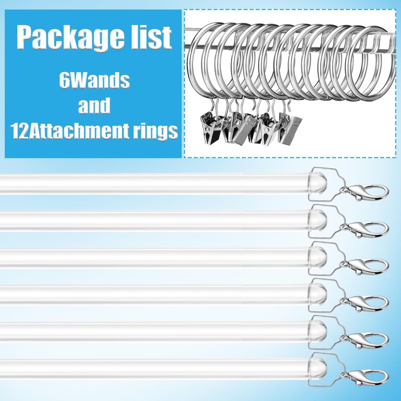 Suzile Clear Acrylic Curtain Pull Wand Clear Curtain Pull Rod