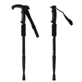 Hiking stick 4-stage mountaineering beginner beginner lightweight Cane 1-Hiking Stick-T Black