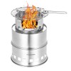 TOMSHOO Portable Folding Windproof Wood Burning Stove Compact Stainless Steel Alcohol Stove Outdoor Camping Hiking Backpacking Picnic BBQ