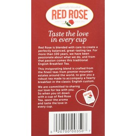 Red Rose Teas Black Tea, 6 Boxes of 50 (300 Tea Bags), English Breakfast