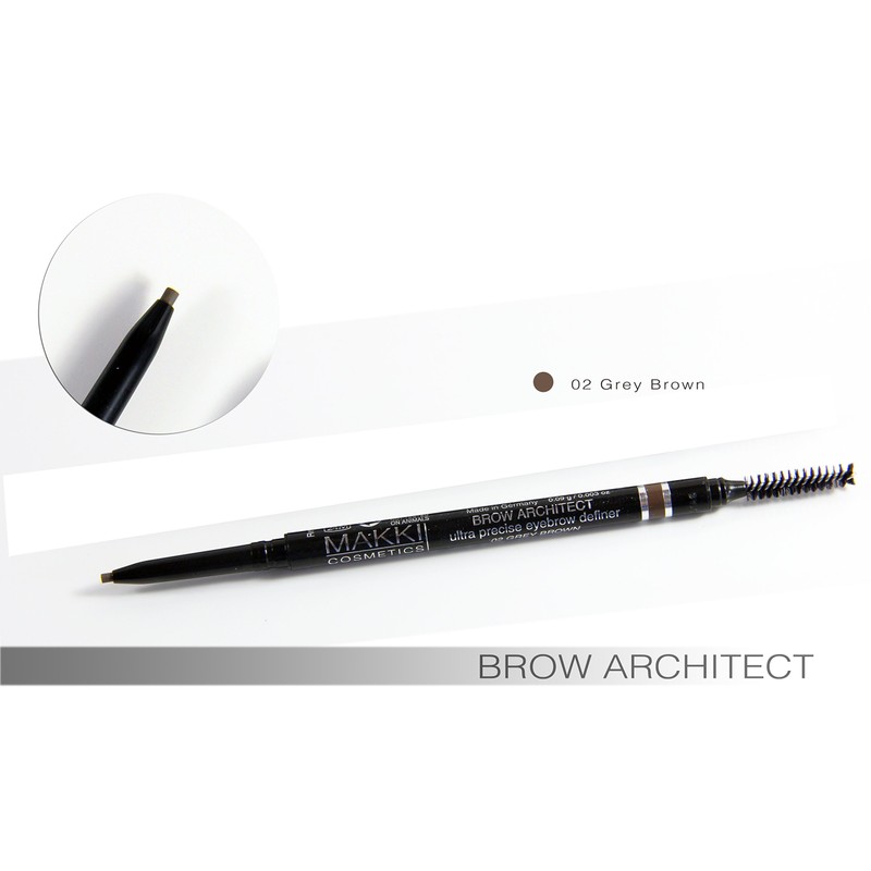 Makki 's Brow-Architect Eyebrow Definer Pencil with Brush 02 Grey