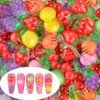 BAIYIYI 100PCS 3D Nail Charms Fruit Resin Nail Art Charms