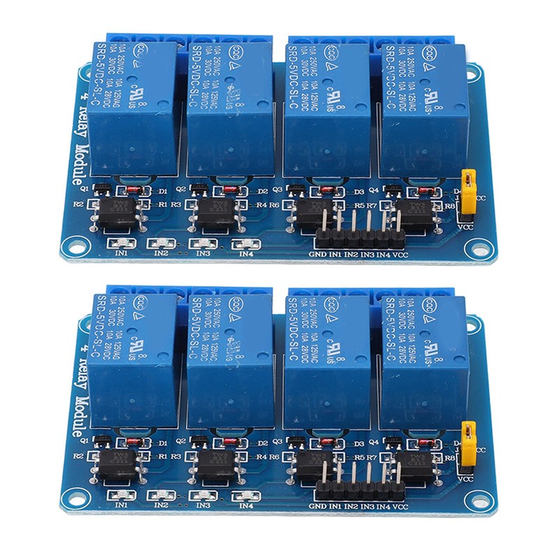 2PCS 4 Channel Relay Module Optocoupler Isolation ABS Solid State