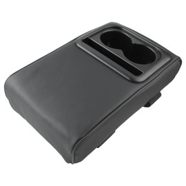 CARBBIA Memory Foam Car Armrest Cushion with Cup Holder Fits Most Center Console Size 13.77” x 8.07” x 2.95” Equipped with Strap, Black