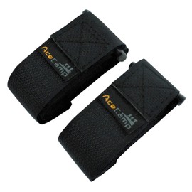AceCamp Velcro Packing Straps 1 Pair (2 Pieces) Each 2.5 x 60 cm Velcro Fastening Strap Fastening Straps Bicycle Sports Black Grey or Blue (Black)