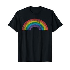 Rainbow Vintage Retro 80's Style Gift Men Women Gift T-Shirt