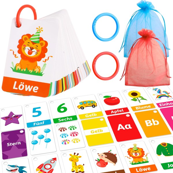 HOWAF Pack of 66 School Cone Filling Flashcards Children, Letters
