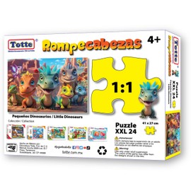 Totte Rompecabezas 24 Piezas XXL | Piezas Extra Grandes, Gruesas y Durables | Diseñado para Uso Infantil (PEQUEÑOS Dinosaurios)