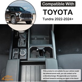 Aunginsy Center Console Cup Holder Divider Storage Box Compatible with Toyota Tundra 2022-2025 Side Gear Shift Cup Holder Storage Organizer Drink Stand Divider Insert ABS Accessories (Not Fit Sequoia)