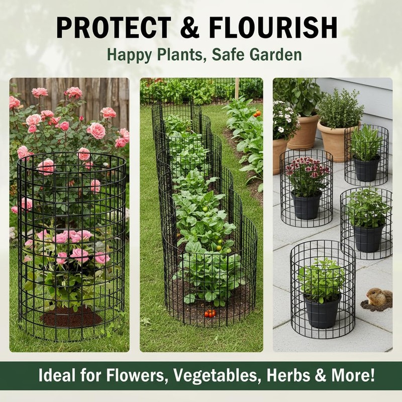 DAYUMKOU 10 Pack Metal Wire Mesh Plant Protector from Animals(12"×12")