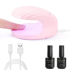 UV LED Nail Lamp with Top Coat and Base Coat Set, 2 Pcs 15ml Nail Dryer UV Light for Gel Nails UV Nail Light Gel Nail Polish Fast Nail Polish Curing Lamps Manicure Tools
