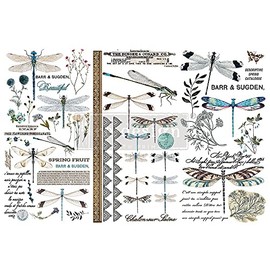 Redesign with Small Transfers Spring Dragonfly 3 Sheets,6"x12" 655350653392