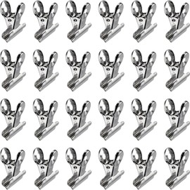 50 Pcs Silver Metal Hinge Clips Small Bulldog Clips Hinge Binder Clips Mini Clamps Metal Binder Clip Bulldog Binder Paper Clips for Hanging Photos, Office, Paper, Price Tags