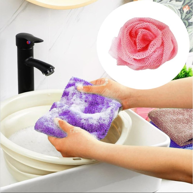 African Net BetterJonny 4pcs Long Sponge African Exfoliating Net Long