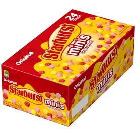 Starburst Minis Original Candy Fruit Chews, 24 x 1.85 oz, Strawberry, Cherry, Orange, Lemon Flavor Candies