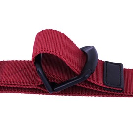 Sportmusies Elastic Belts for Men, Military Style Stretch Webbing Tactical Duty Belt (Red,D-Ring Buckle)