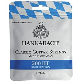 Hannabach 500HT Strings for Classical Guitar Set High Tension Treble Strings: Nylon, Bass: Nylon Core Braided with Silver-Plated Copper Wire